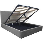 Łóżko tapicerowane Velio 140x200 wysoki zagłówek stelaż szare