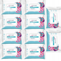 10x Papier nawilżony TOALETOWY CLEANIC JUNIOR ZAPACH GUMY BALONOWEJ 40s.BIO
