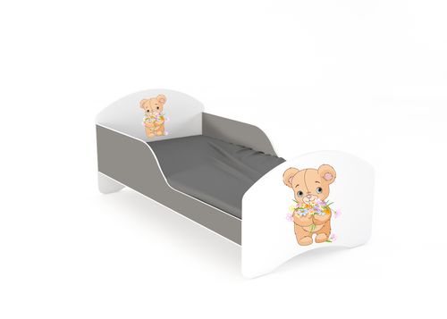 Łóżko dziecięce LEO2 140x70 biało-szare na Arena.pl