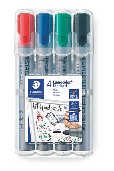 marker lumocolor flipchart do tablic 4 kolory staedtler zdjęcie 1