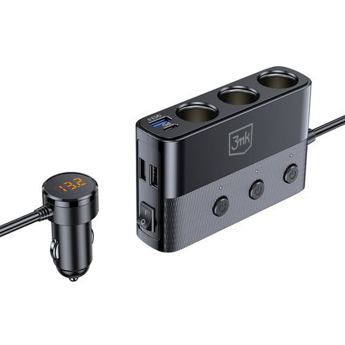 3mk car power splitter 120w pd qc pps usb 3a1c3socket black na Arena.pl