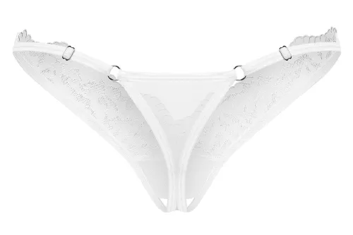 obsessive arrowel string s/m biały z transparentną koronką na Arena.pl