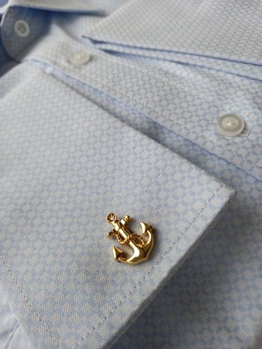 Złote spinki do mankietów Exciting Kotwica Marine Kapitańskie Żeglarskie na Arena.pl