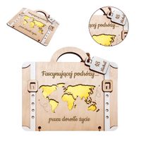 Drewniana walizka na prezent koperta na pieniądze 18 urodziny