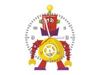 40X40CM ZEGAR DŁUGORĘKI ROBOT OBRAZ