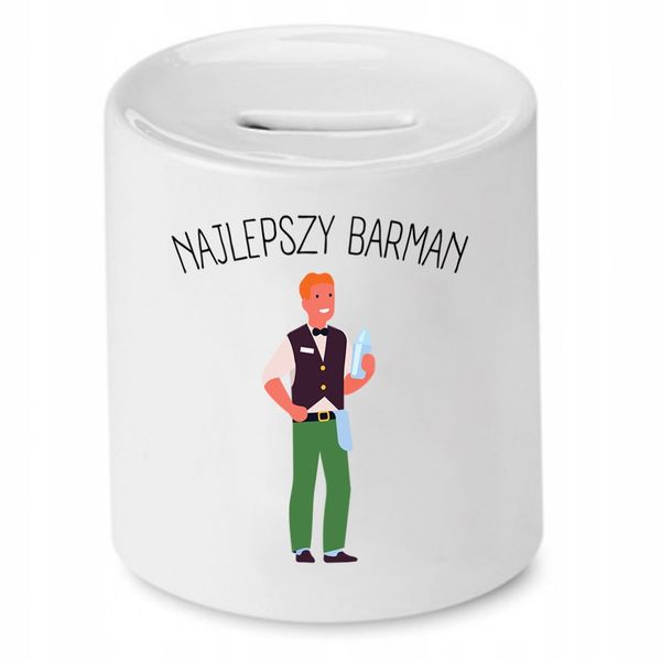 Skarbonka Dla Barmana Najlepszy Barman Prezent Z Nadrukiem Ze Zdjęciem zdjęcie 1