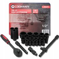 Forcekraft Zestaw kluczy nasadowych 1/2" 26 elem. 8-36 mm