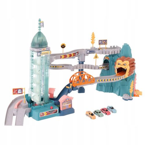 TOR WYŚCIGOWY JASKINIA LWA TOR SAMOCHODOWY ZESTAW 4 AUTKA na Arena.pl