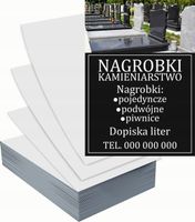 Ulotki A6 reklamowe firmowe PROJEKT GRATIS 100 szt NAGROBKI KAMIENIARSTWO