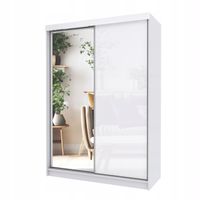 Szafa Przesuwna PARIS 150 połysk w kolorze biała+lustro