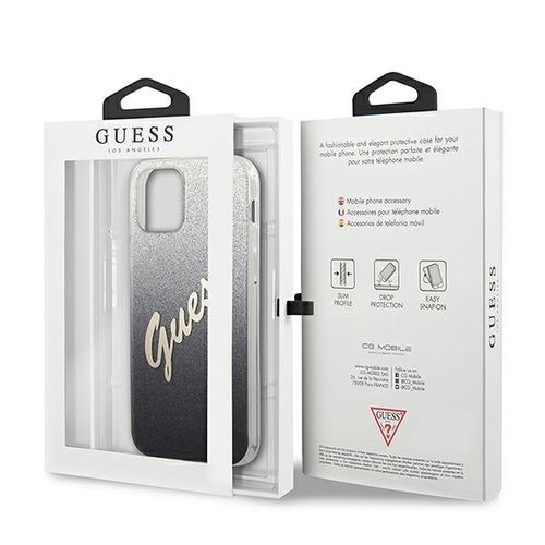 Guess GUHCP12SPCUGLSBK iPhone 12 mini 5,4" czarny/black hardcase Glitter Gradient Script na Arena.pl