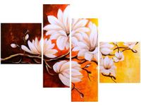 100 70CM OBRAZ 4 ELEM MAGNOLIE PEŁNI DRUK PŁÓTNO RAMA