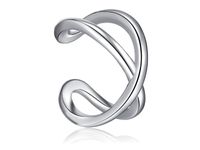 Delikatna rodowana srebrna nausznica nieskończoność infinity kolczyk na małżowinę ear cuff srebro 925 Z1879ER