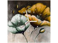 40X40CM ZEGAR MALOWANE MAKI ZÓŁCI OBRAZ