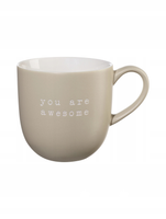 ASA Hey! Kubek Hey! 350ml do herbaty i kawy "You are awesome" beżowy