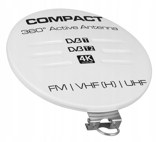 ANTENA DOOKÓLNA DO TV NAZIEMNEJ DVB-T2 ZEWNĘTRZNA AKTYWNA 4K HD MUX8 FM 360 na Arena.pl