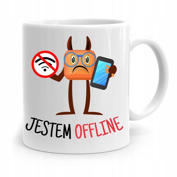 Kubek Informatyka Programisty Jestem Offline Z Nadrukiem Ze Zdjęciem zdjęcie 1