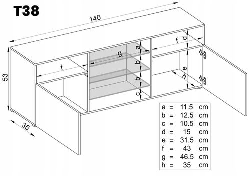 Pan Igiełka Szafka RTV LED Czarny Biały Dąb Wotan Połysk Mat  Blue LEDs na Arena.pl