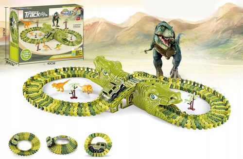Tor Wyścigowy Park Dinozaurów Segmentowa Budowa XL 140 el. Akcesoria 210cm na Arena.pl