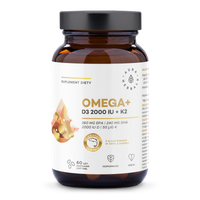 Aura Herbals Omega+ Witamina D3 2000 IU + K2 MK-7 60 kapsułek