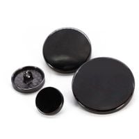 Guzik metalowy na stopce 25 mm CZARNY NIKIEL C 3986 (2szt)