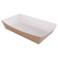 tacka na frytki 15x8,5x3,5cm kraft-biała 100szt abc-pak