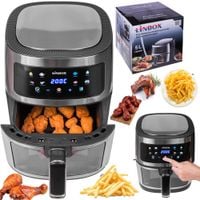 FRYTKOWNICA BEZTŁUSZCZOWA AIR FRYER LINBOX INOX CZARNA POLSKIE MENU FRYTKOWNICA BEZTŁUSZCZOWA AIR FRYER LINBOX INOX CZARNA POLSKIE MENU