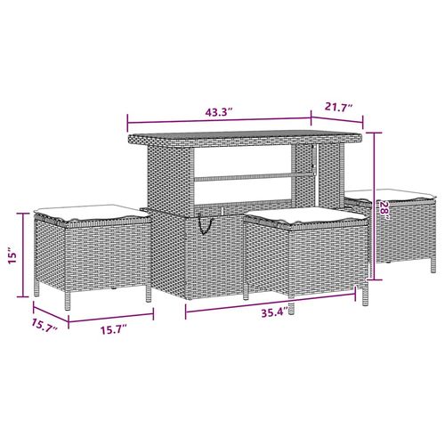 Zestaw Sof na Ogród z poduszką 14 pcs Czarny 110 x 55 x 71 cm na Arena.pl