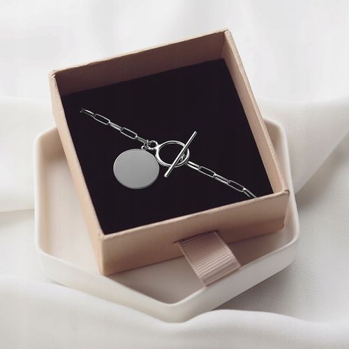 BRANSOLETA SREBRNA Z OZDOBNYM ZAPIĘCIEM na Arena.pl