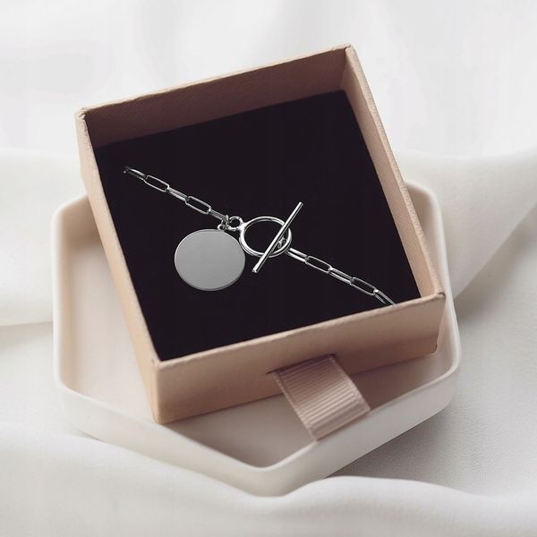 BRANSOLETA SREBRNA Z OZDOBNYM ZAPIĘCIEM zdjęcie 2