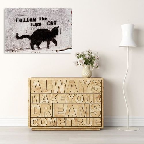 Obraz na płótnie - Canvas, Black cat 70x50 na Arena.pl