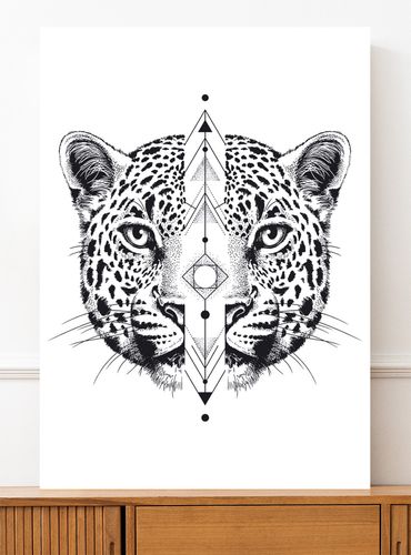 Plakat portret gepard geometria 29,7x42 cm A3 na Arena.pl