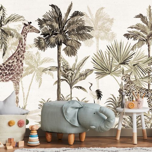 Fototapeta Ścienna Natura Dżungla Dzikie ZWIERZĘTA Styl Boho 360cm x 240cm na Arena.pl