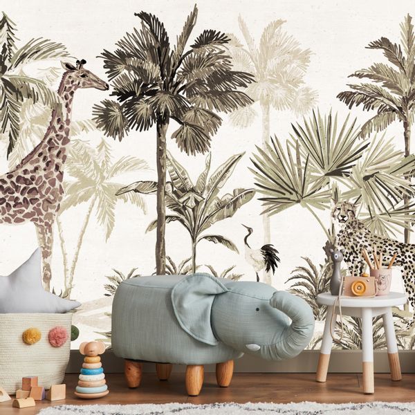 Fototapeta Ścienna Natura Dżungla Dzikie ZWIERZĘTA Styl Boho 360cm x 240cm zdjęcie 8