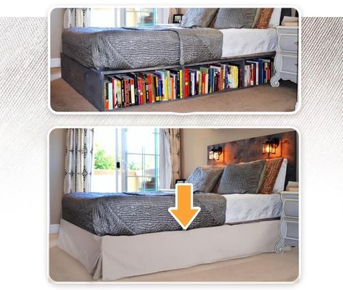 Pokrywa łóżka 160 x 200 beżowa Dahlica 4 spódnice 30cm europejska jakość na Arena.pl