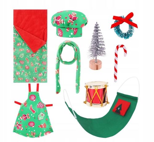 ZESTAW UBRANKA I AKCESORIA DLA ELFA PSOTNIKA ELF ON THE SHELF HAMAK KOCYK na Arena.pl