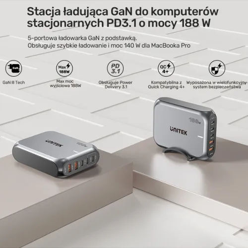 Unitek Szybka ładowarka sieciowa 2xUSB-A 3xUSB-C na Arena.pl