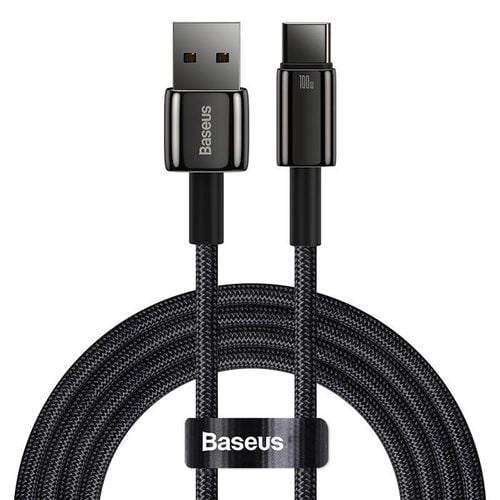 kabel usb do usb-c baseus tungsten gold, 100w, 1m (czarny) na Arena.pl