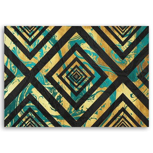 Deco Panel, Abstrakcja z czarnym wzorem 100x70 na Arena.pl