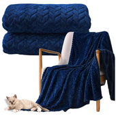 koc narzuta na łóżko granatowa tłoczona pled 200x220 cm prezent świąteczny