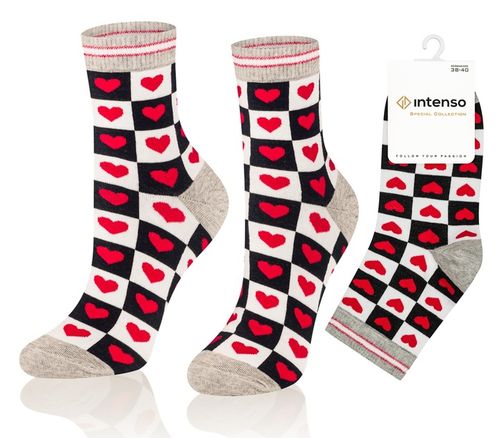 SKARPETKI WALENTYNKOWE DAMSKIE WALENTYNKI 3-PAK NA PREZENT DLA DZIEWCZYNY na Arena.pl
