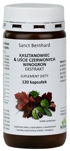 Kasztanowiec & liście winorośli | EKSTRAKT | Sanct Bernhard | 120 kaps. na Arena.pl