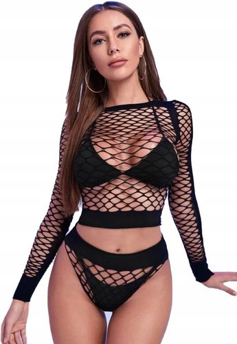 BODYSTOCKING SIATKA KOMBINEZON EROTYCZNY + MAJTKI na Arena.pl