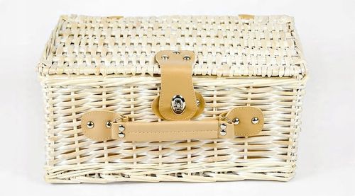 Kosz piknikowy z wikliny termotorba sztućce dla 2 osób praktyczny prezent na Arena.pl