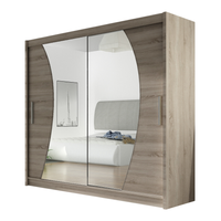 Szafa przesuwna Bega IX z lustrem 180cm - pojemna garderoba - TRUFLA