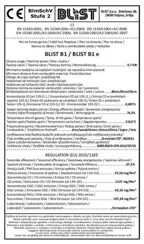 Piec kominek wolnostojący stalowy BLIST B1e 12KW dobra jakośc do 120m2 Ekoprojekt na Arena.pl