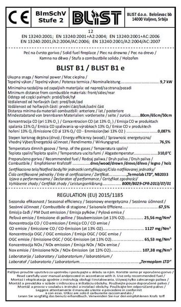 Piec kominek wolnostojący stalowy BLIST B1e 12KW dobra jakośc do 120m2 Ekoprojekt zdjęcie 7