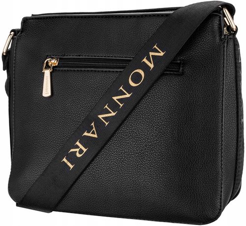 Torebka Damska CZARNA LISTONOSZKA MONNARI Klasyczna Regulowany Pasek na Arena.pl