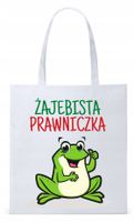Dla Prawnika Adwokata Torba Eco Biała Shopper Z Nadrukiem Ze Zdjęciem