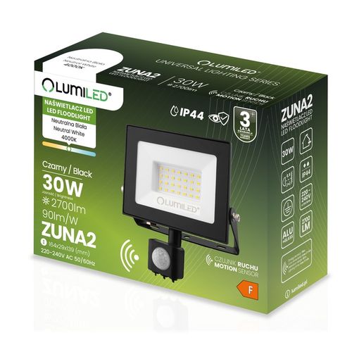 HALOGEN NAŚWIETLACZ LED 30W 4000K IP44 ZEWNĘTRZNY LAMPA Z CZUJNIKIEM na Arena.pl